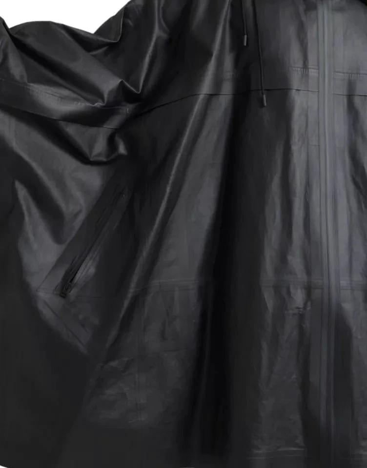Bottega Veneta Black Leather Hooded Men Trenchcoat Jacket by Bottega Veneta