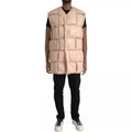 Bottega Veneta Beige Quilted Sleeveless Calf Leather Jacket by Bottega Veneta