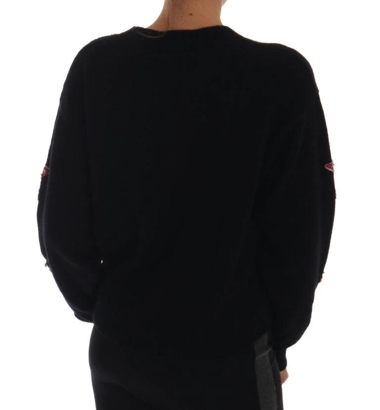 Dolce & Gabbana Fairy Tale Crystal Black Cashmere Sweater by Dolce & Gabbana