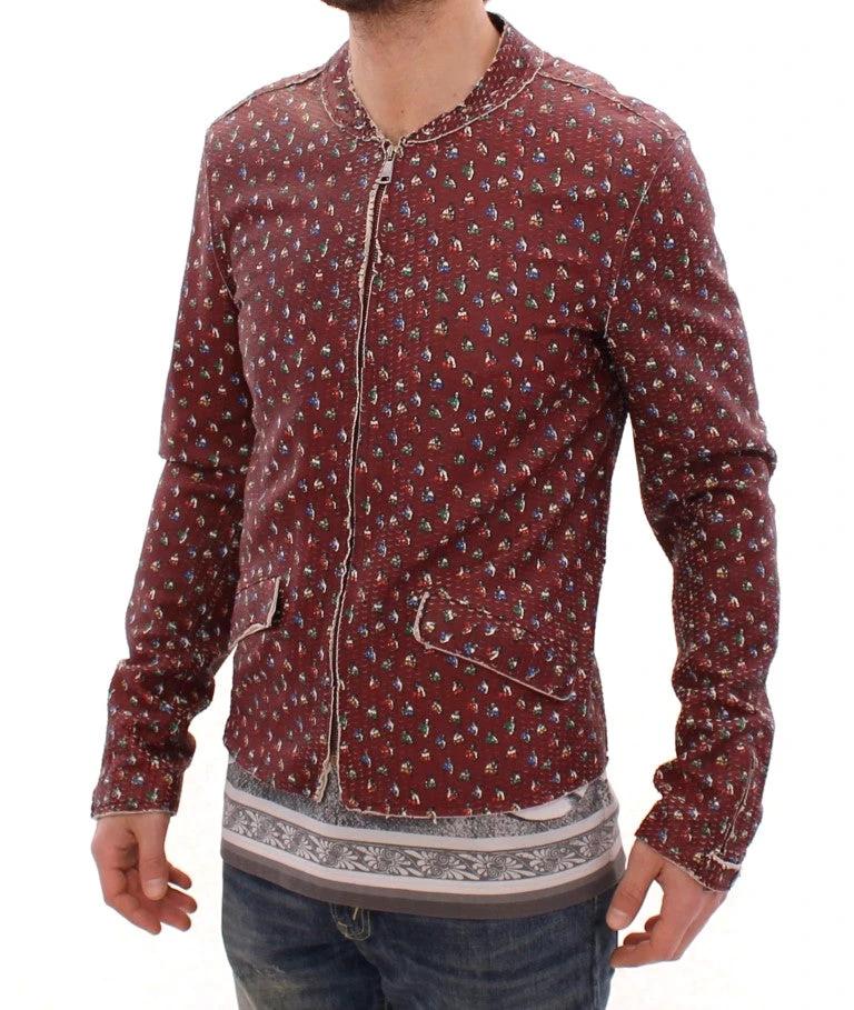 Dolce & Gabbana Bordeaux Leather Boxer Print Jacket Coat by Dolce & Gabbana