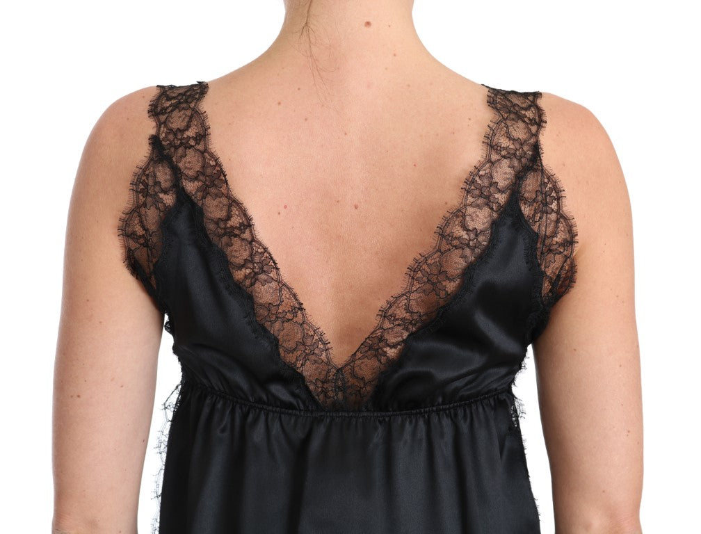 Dolce & Gabbana Lingerie Cami Black Lace Silk Stretch by Dolce & Gabbana