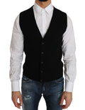 Dolce & Gabbana Black Cotton Dress Woven Waistcoat by Dolce & Gabbana