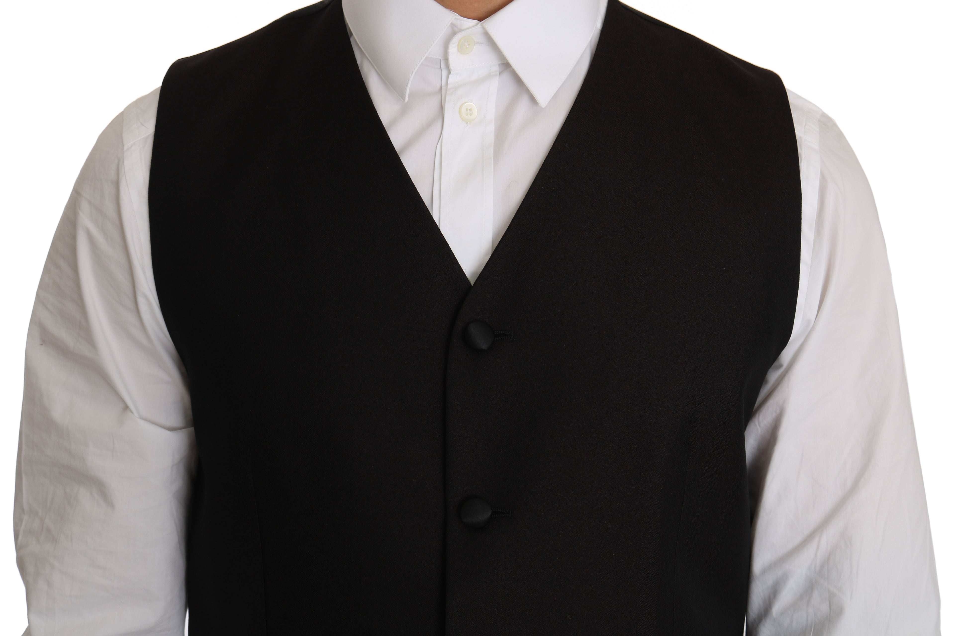 Dolce & Gabbana Black Silk Dress Waistcoat by Dolce & Gabbana