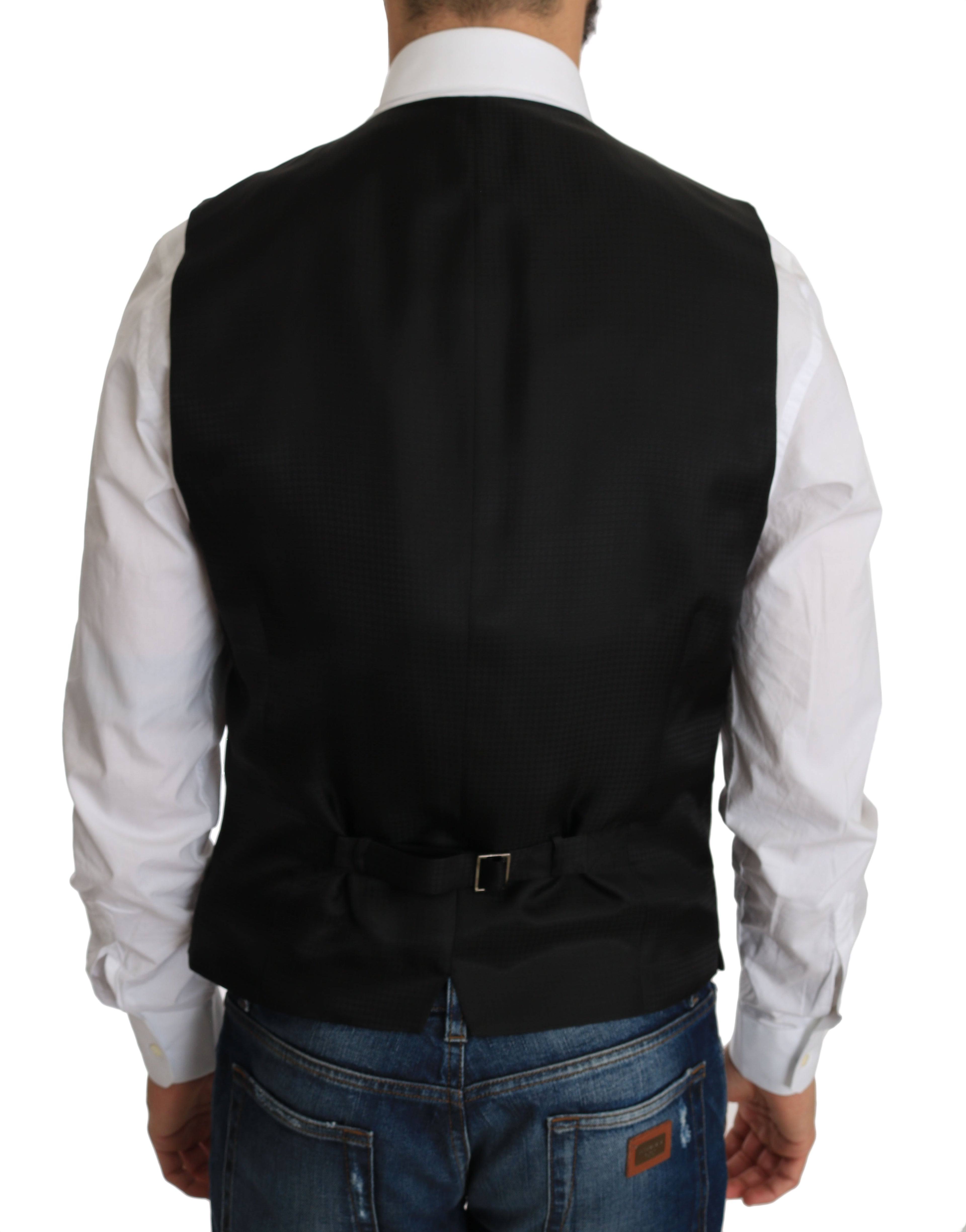 Dolce & Gabbana Black Silk Dress Waistcoat by Dolce & Gabbana