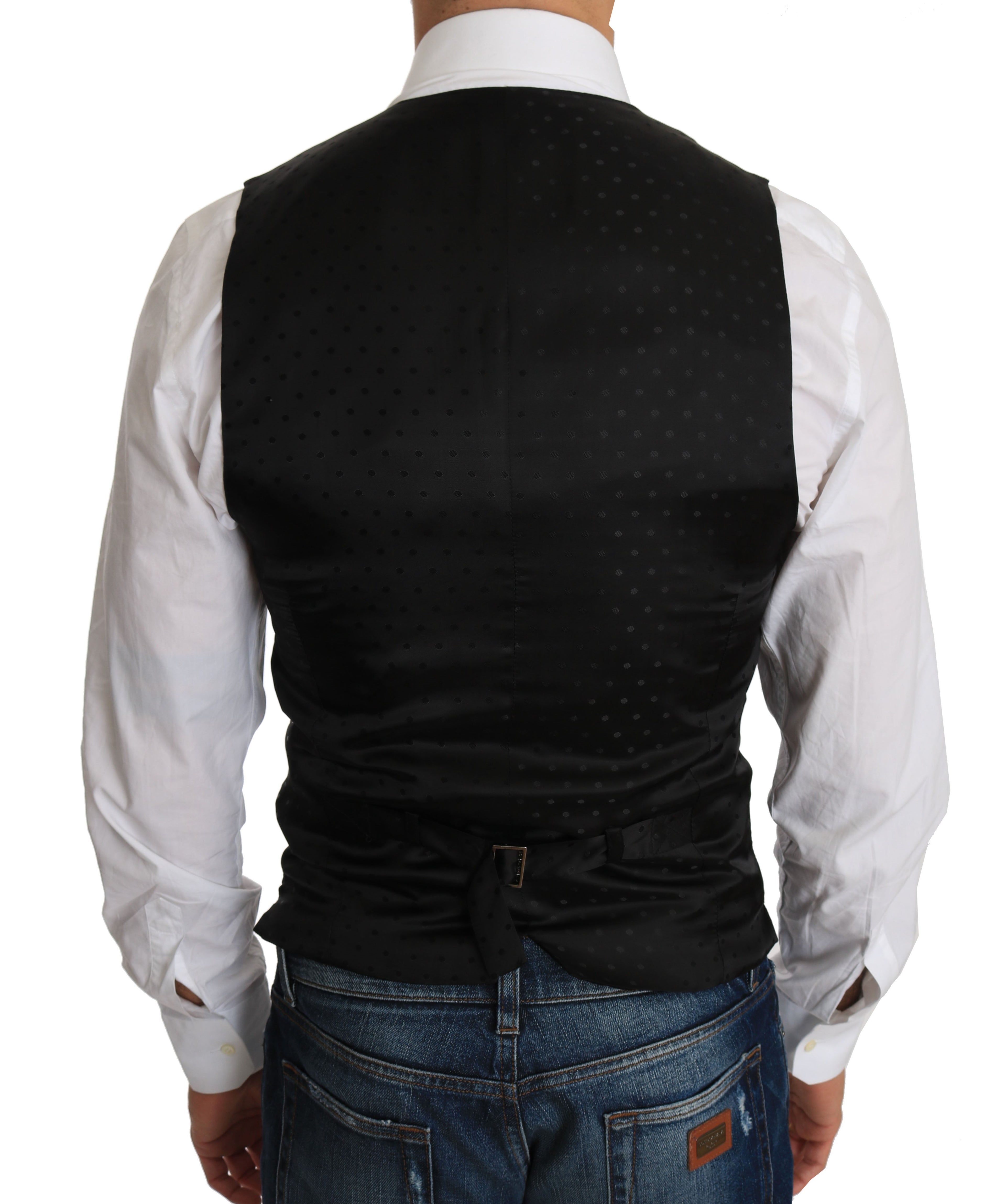 Dolce & Gabbana Black Wool Dress Waistcoat by Dolce & Gabbana
