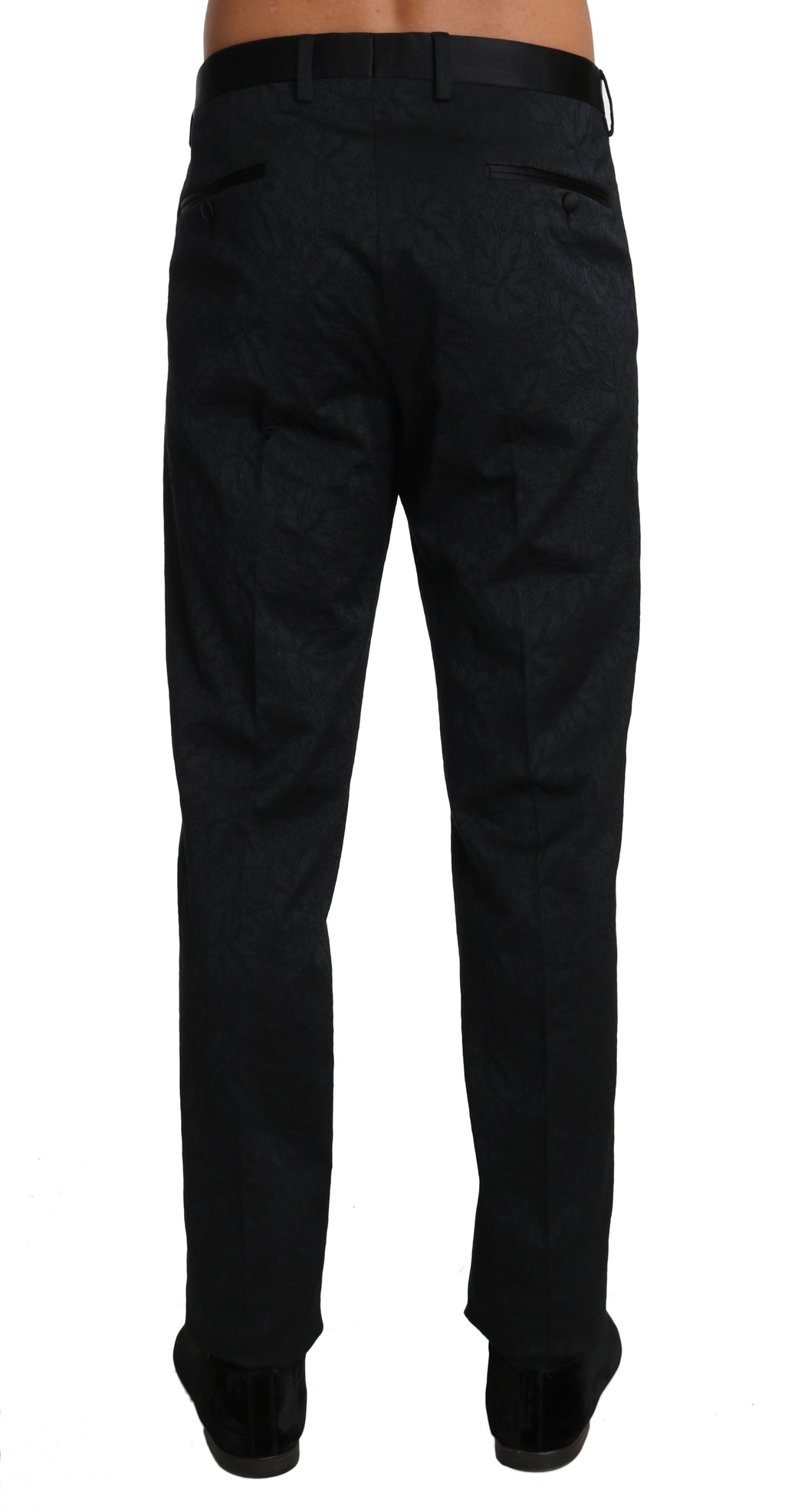 Dolce & Gabbana Black Cotton Brocade Formal Trousers Pants by Dolce & Gabbana