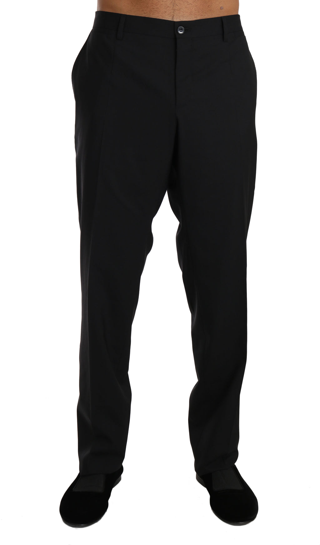 Dolce & Gabbana Black Wool Stretch Formal Trousers by Dolce & Gabbana