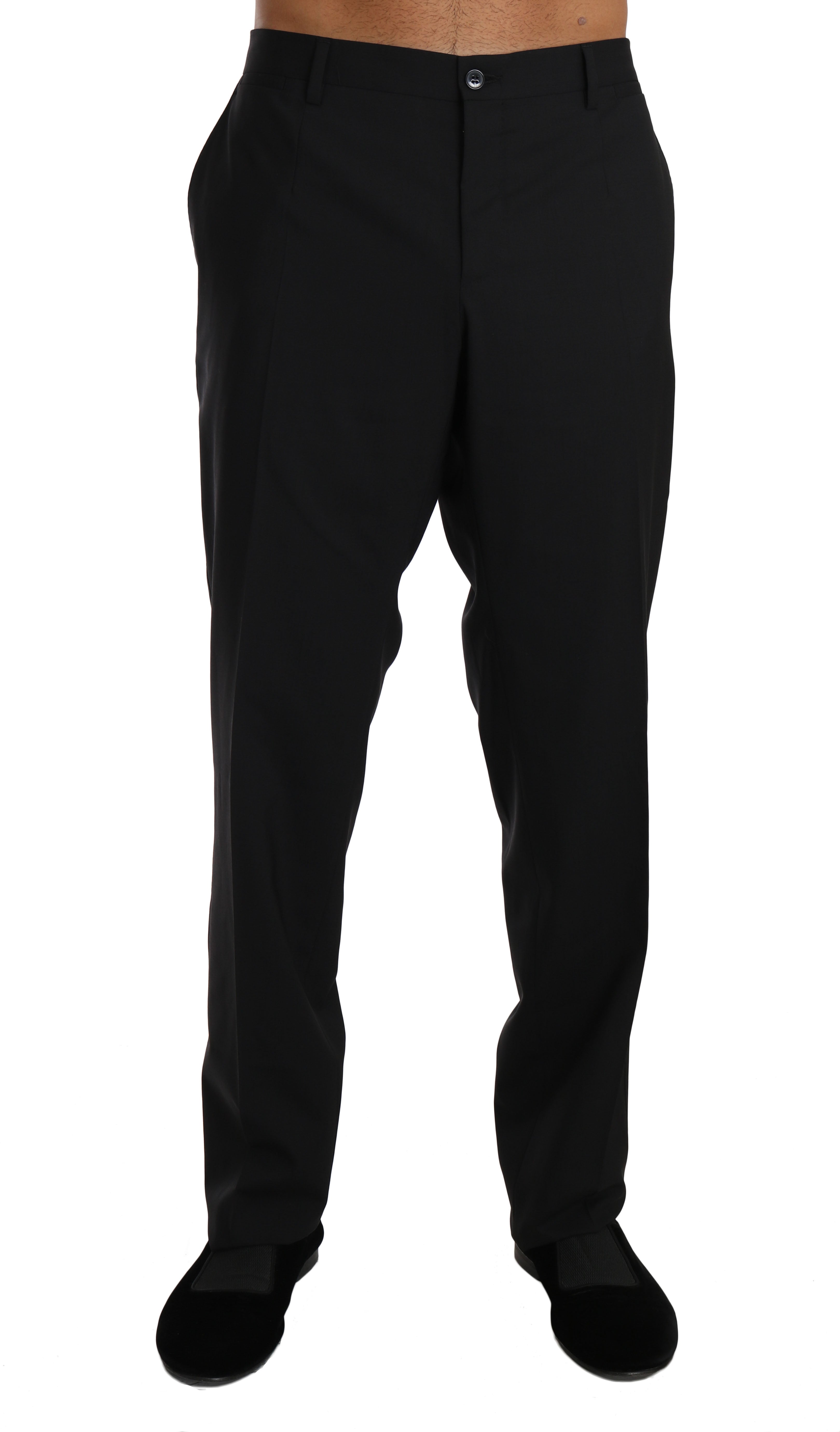 Dolce & Gabbana Black Wool Stretch Formal Trousers by Dolce & Gabbana