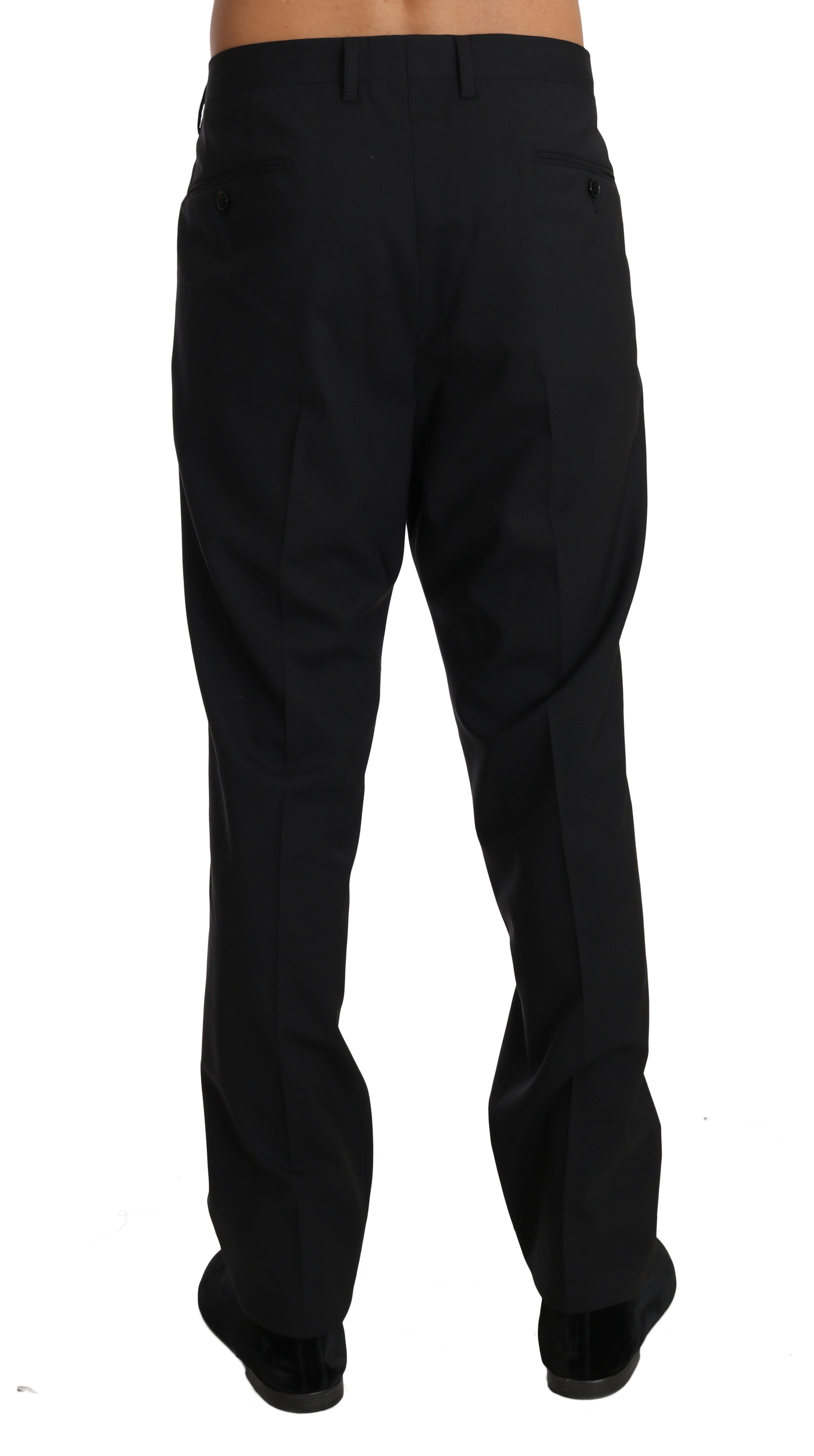 Dolce & Gabbana Black Wool Stretch Formal Trousers by Dolce & Gabbana