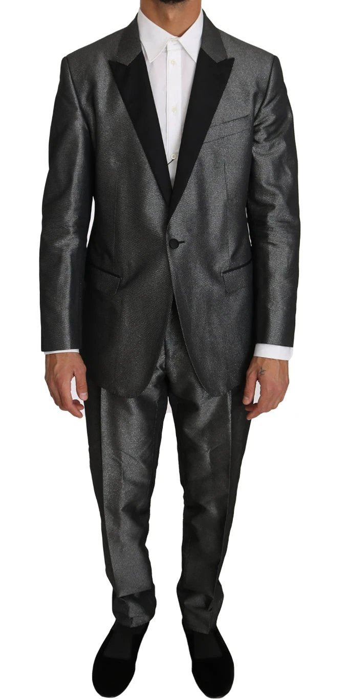 Dolce & Gabbana Gray Patterned MARTINI 2 Piece Suit by Dolce & Gabbana