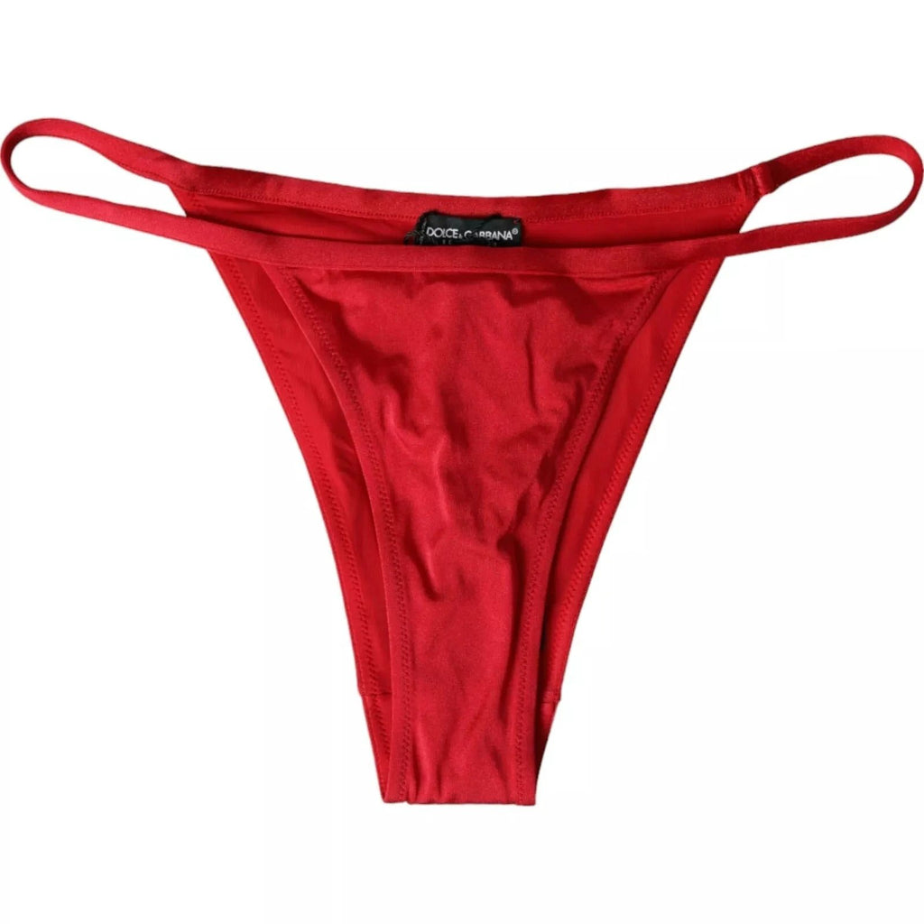 Dolce & Gabbana Red Nylon Stretch Beachwear Swimwear Bottom Bikini by Dolce & Gabbana