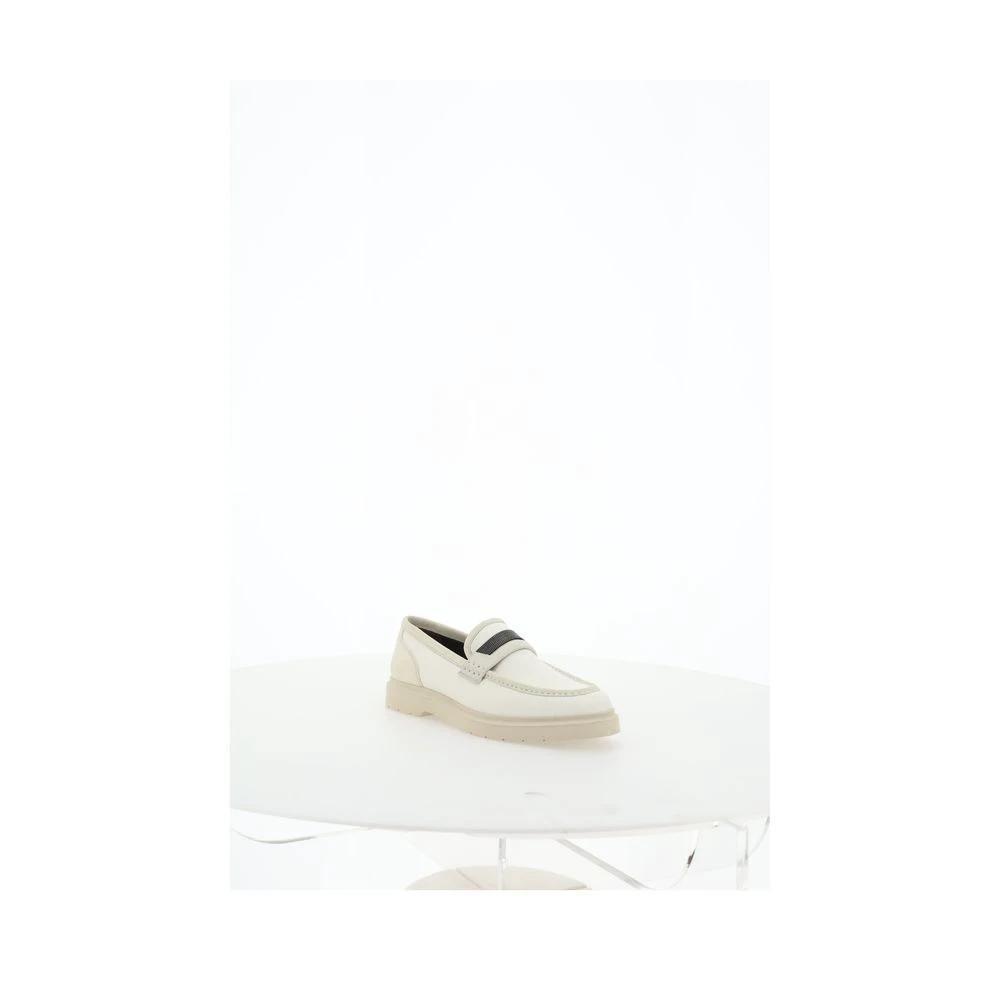 Brunello Cucinelli Beige Loafers Shoes by Brunello Cucinelli