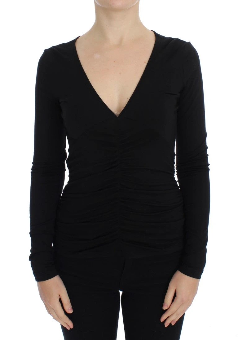 Versace Jeans Black Stretch Longsleeve Sweater by Versace Jeans