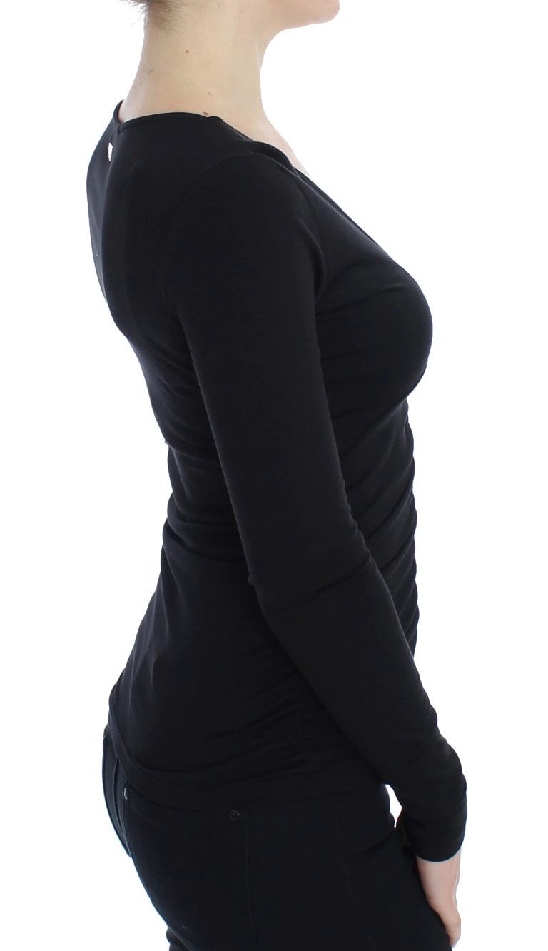 Versace Jeans Black Stretch Longsleeve Sweater by Versace Jeans