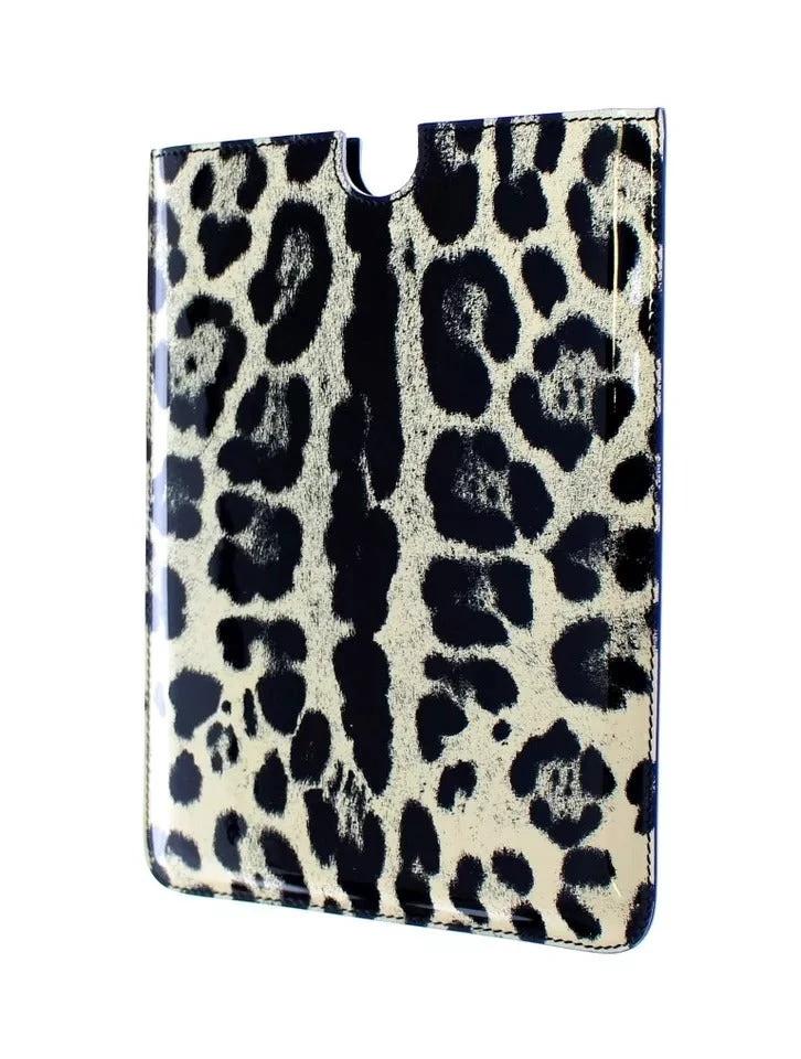Dolce & Gabbana White Leopard Pattern Leather eBook Cover Tablet Case by Dolce & Gabbana