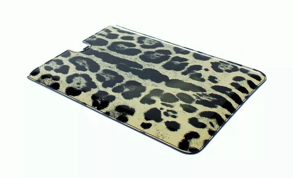 Dolce & Gabbana White Leopard Pattern Leather eBook Cover Tablet Case by Dolce & Gabbana