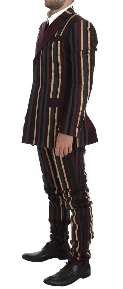 Dolce & Gabbana Multicolor Striped Runway 3 Piece Slim Fit Vest Suit by Dolce & Gabbana