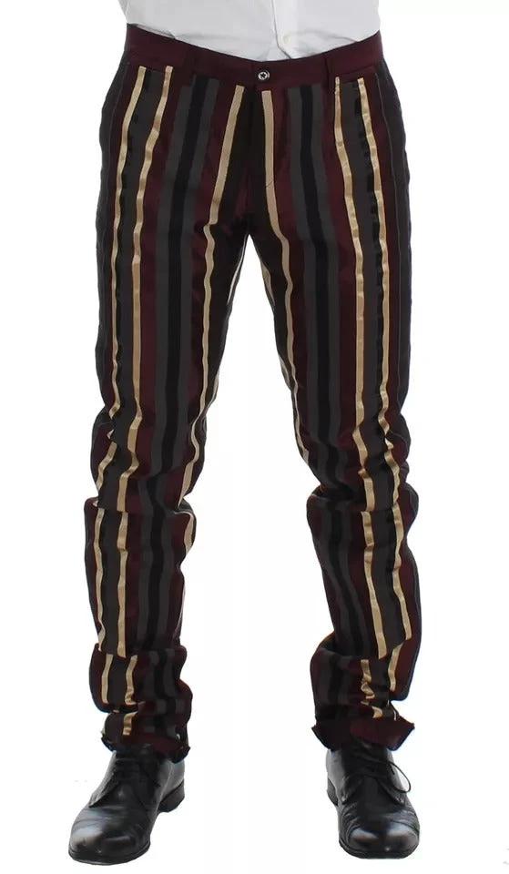 Dolce & Gabbana Multicolor Striped Runway 3 Piece Slim Fit Vest Suit by Dolce & Gabbana