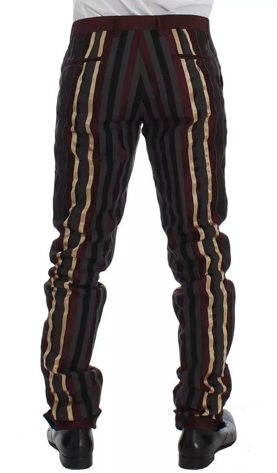Dolce & Gabbana Multicolor Striped Runway 3 Piece Slim Fit Vest Suit by Dolce & Gabbana