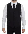 Dolce & Gabbana Black Wool Silk Dress Gilet Jacket Vest by Dolce & Gabbana