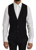 Dolce & Gabbana Black Wool Logo Waistcoat Vest by Dolce & Gabbana
