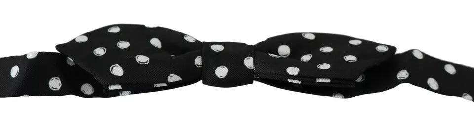 Dolce & Gabbana Black Polka Dots Adjustable Neck Bow Tie by Dolce & Gabbana