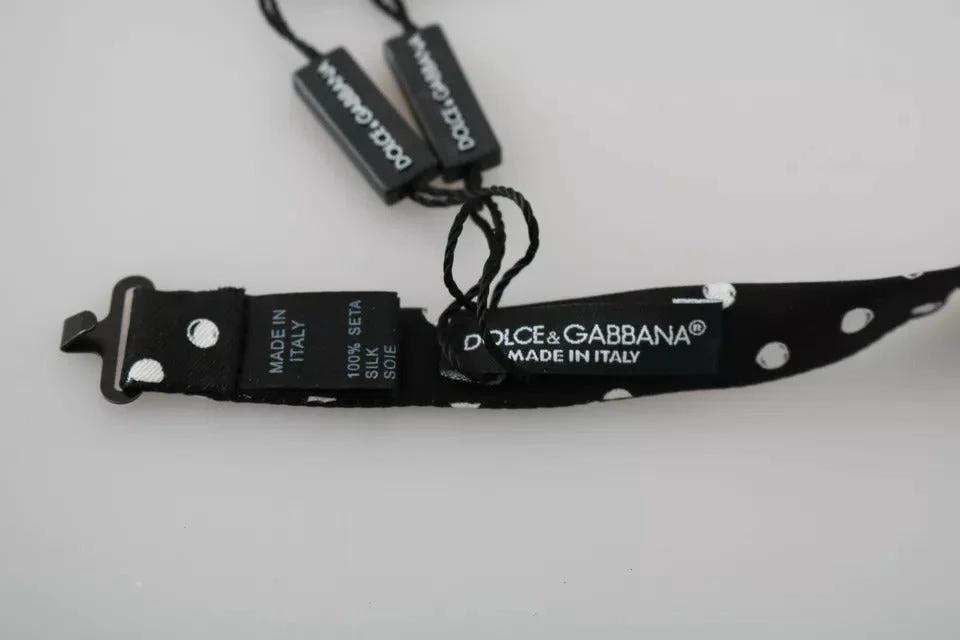 Dolce & Gabbana Black Polka Dots Adjustable Neck Bow Tie by Dolce & Gabbana