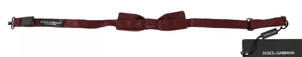 Dolce & Gabbana Bordeaux Silk Floral Faille Adjustable Bow Tie by Dolce & Gabbana