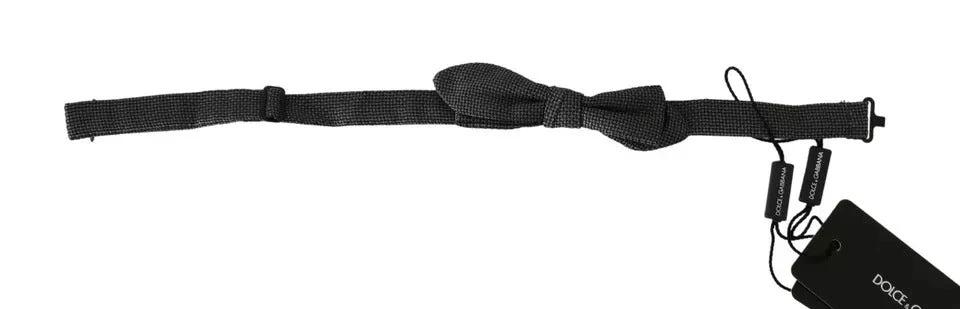 Dolce & Gabbana Gray Silk Patterned Mens Necktie Bow Tie by Dolce & Gabbana