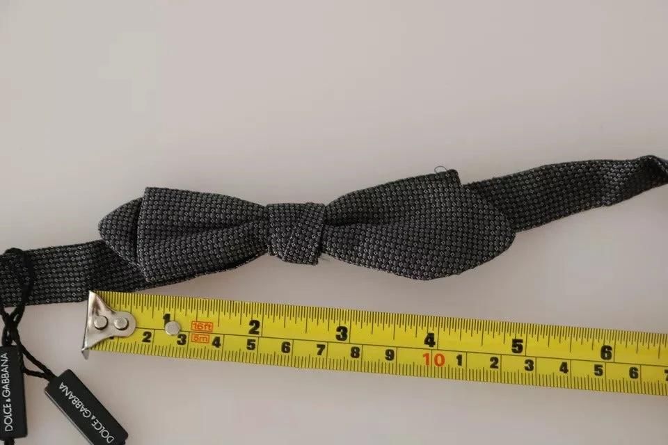 Dolce & Gabbana Gray Silk Patterned Mens Necktie Bow Tie by Dolce & Gabbana