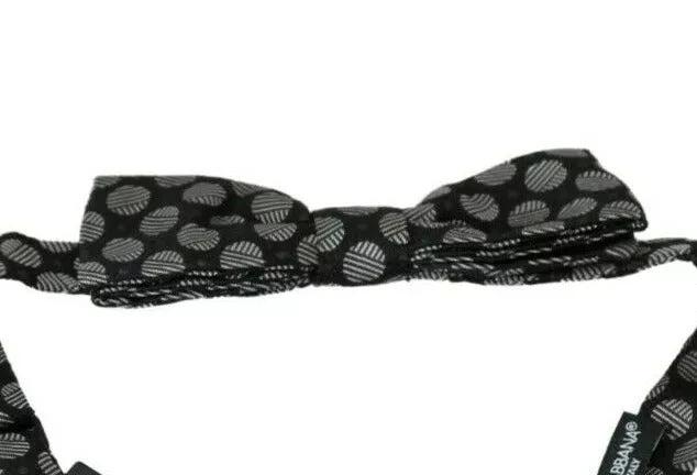 Dolce & Gabbana Black Silk Circles Men Necktie Bow Tie by Dolce & Gabbana