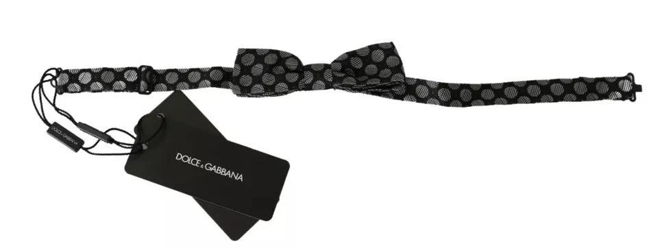 Dolce & Gabbana Black Silk Circles Men Necktie Bow Tie by Dolce & Gabbana