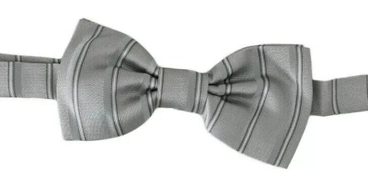 Dolce & Gabbana Light Gray Lining Adjustable Neck Butterfly Bow Tie by Dolce & Gabbana
