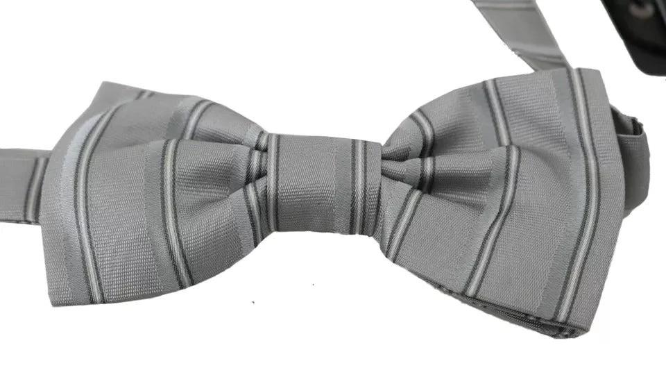 Dolce & Gabbana Light Gray Lining Adjustable Neck Butterfly Bow Tie by Dolce & Gabbana