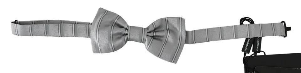 Dolce & Gabbana Light Gray Lining Adjustable Neck Butterfly Bow Tie by Dolce & Gabbana