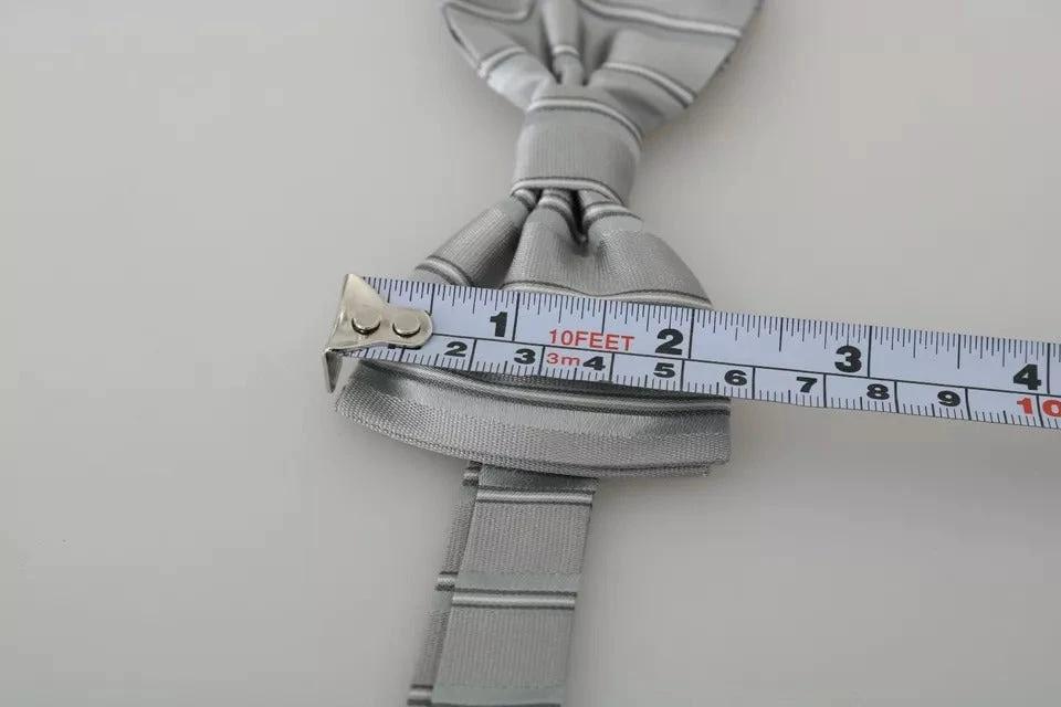 Dolce & Gabbana Light Gray Lining Adjustable Neck Butterfly Bow Tie by Dolce & Gabbana