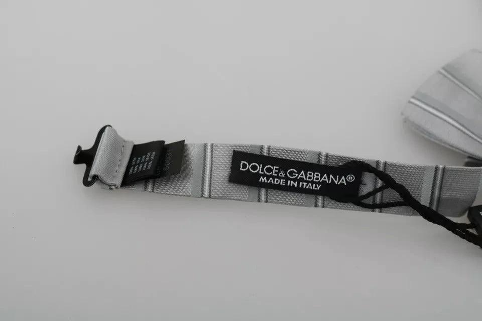 Dolce & Gabbana Light Gray Lining Adjustable Neck Butterfly Bow Tie by Dolce & Gabbana
