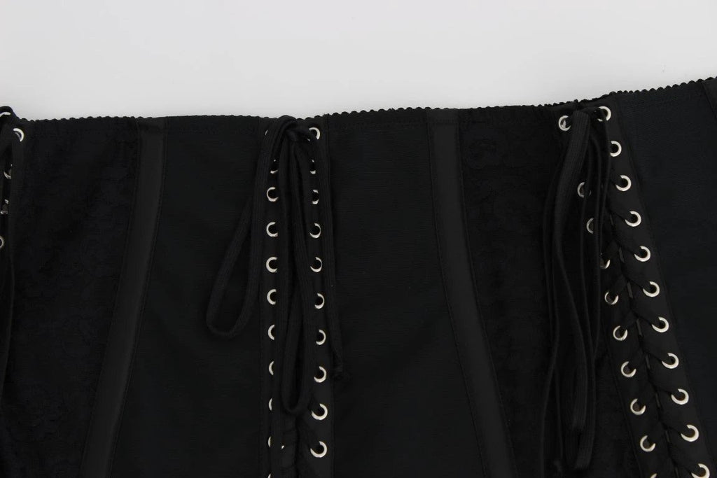 Dolce & Gabbana Black Stretch Corset Waist Strap Belt by Dolce & Gabbana