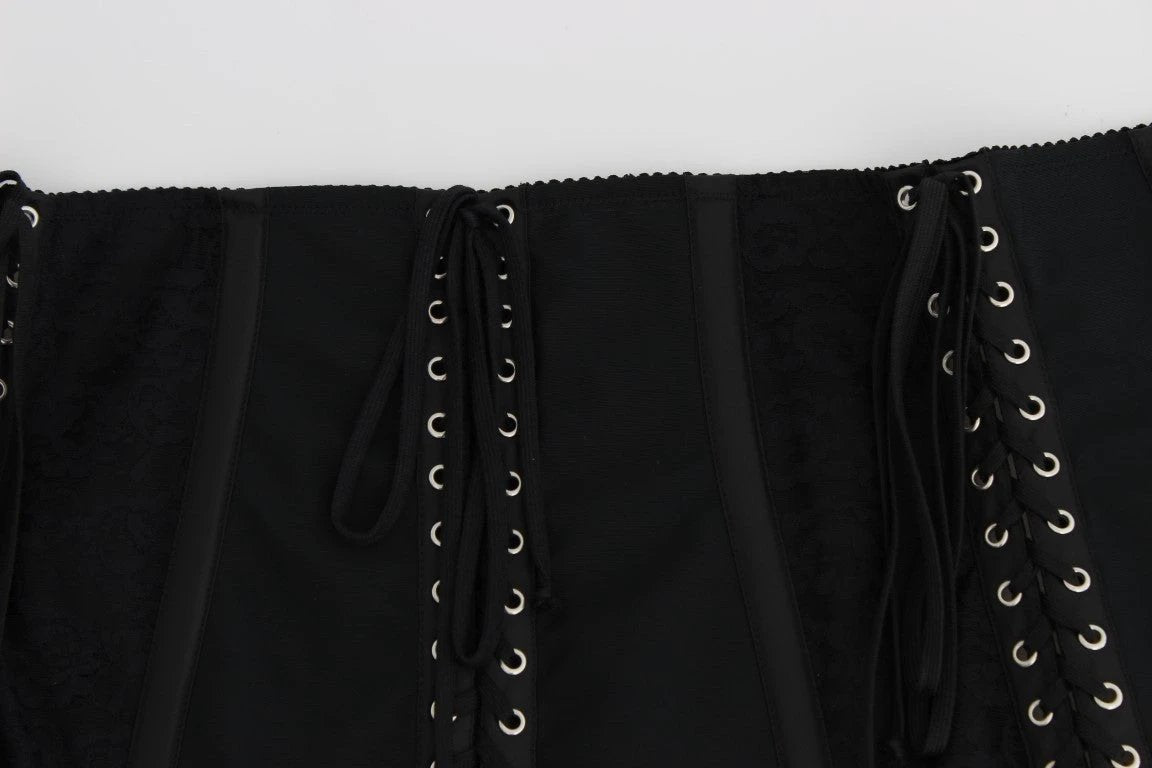 Dolce & Gabbana Black Stretch Corset Waist Strap Belt by Dolce & Gabbana