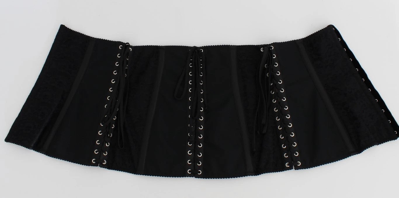 Dolce & Gabbana Black Stretch Corset Waist Strap Belt by Dolce & Gabbana