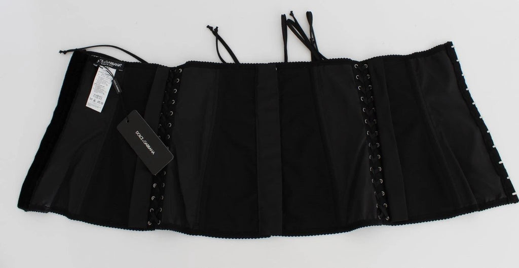 Dolce & Gabbana Black Stretch Corset Waist Strap Belt by Dolce & Gabbana