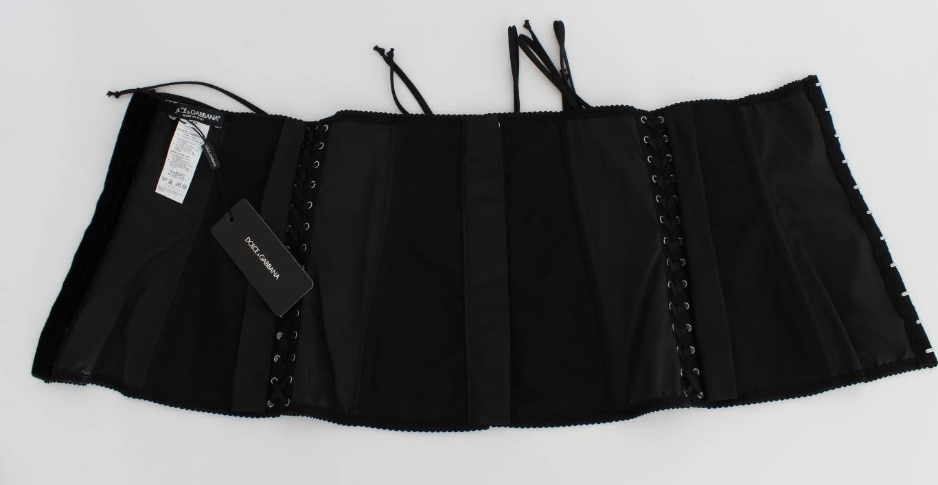 Dolce & Gabbana Black Stretch Corset Waist Strap Belt by Dolce & Gabbana
