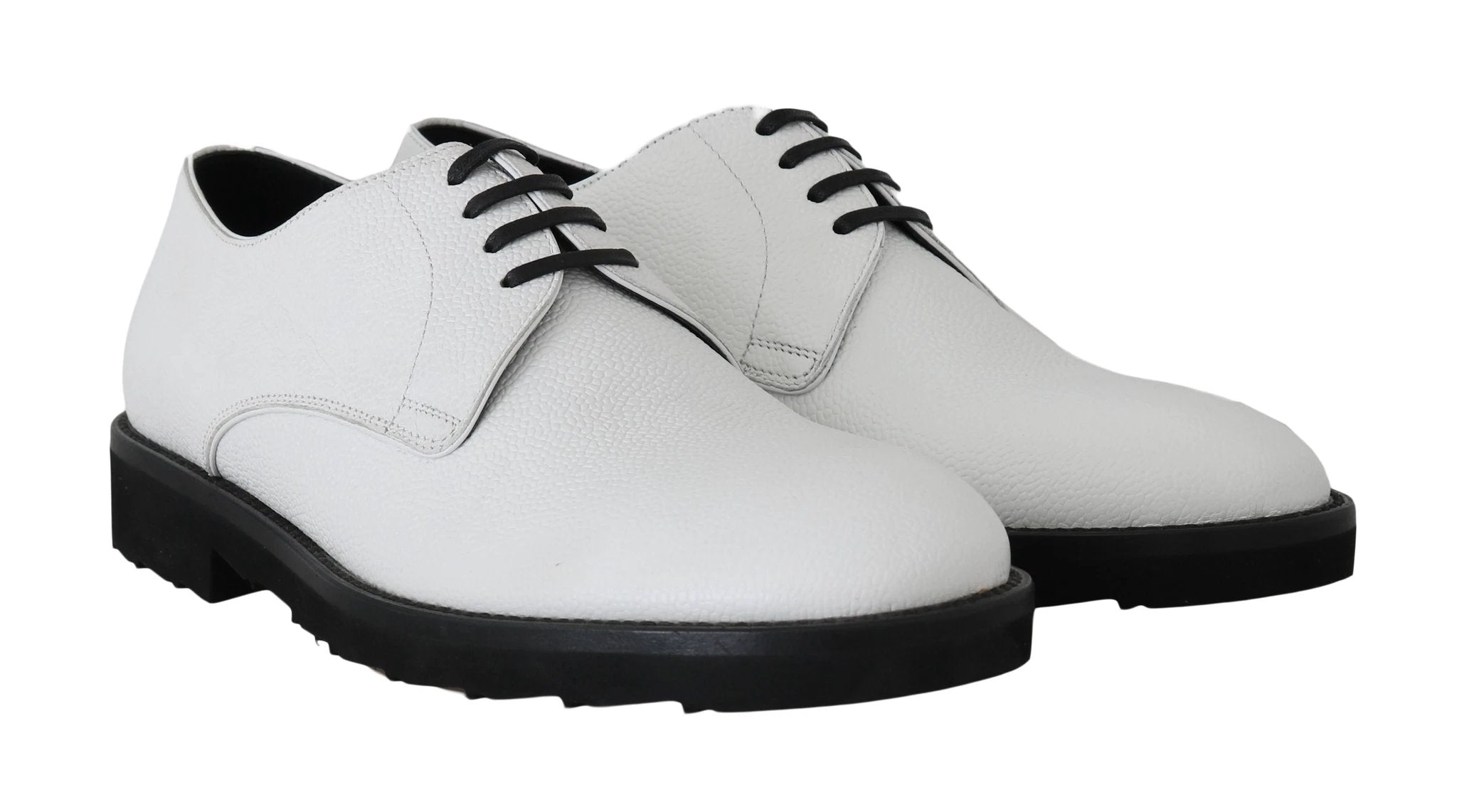 Dolce & Gabbana White Leather Derby Dress Formal Shoes by Dolce & Gabbana