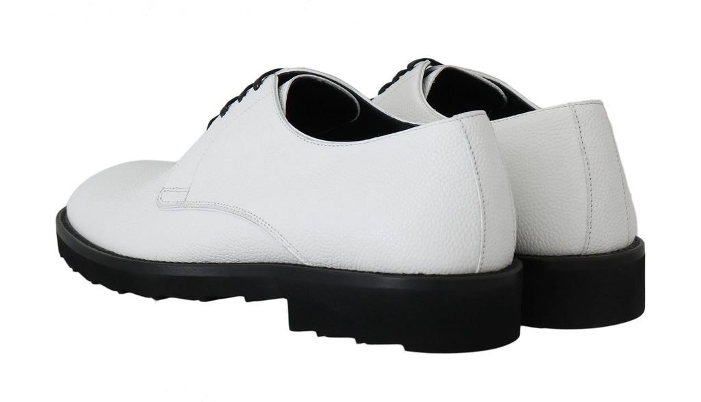 Dolce & Gabbana White Leather Derby Dress Formal Shoes by Dolce & Gabbana