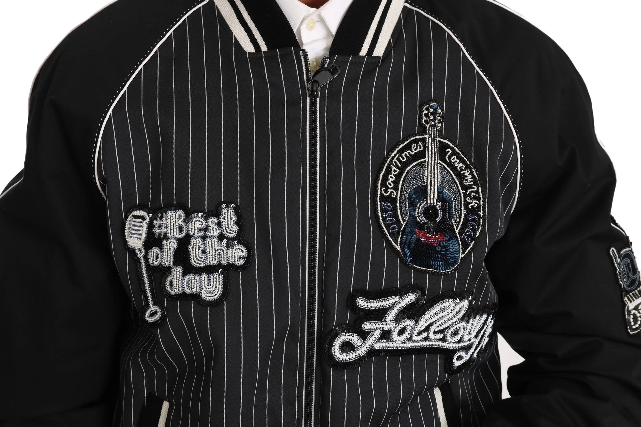 Dolce & Gabbana Black DD58 SG62 Sequined Beaded Jacket by Dolce & Gabbana