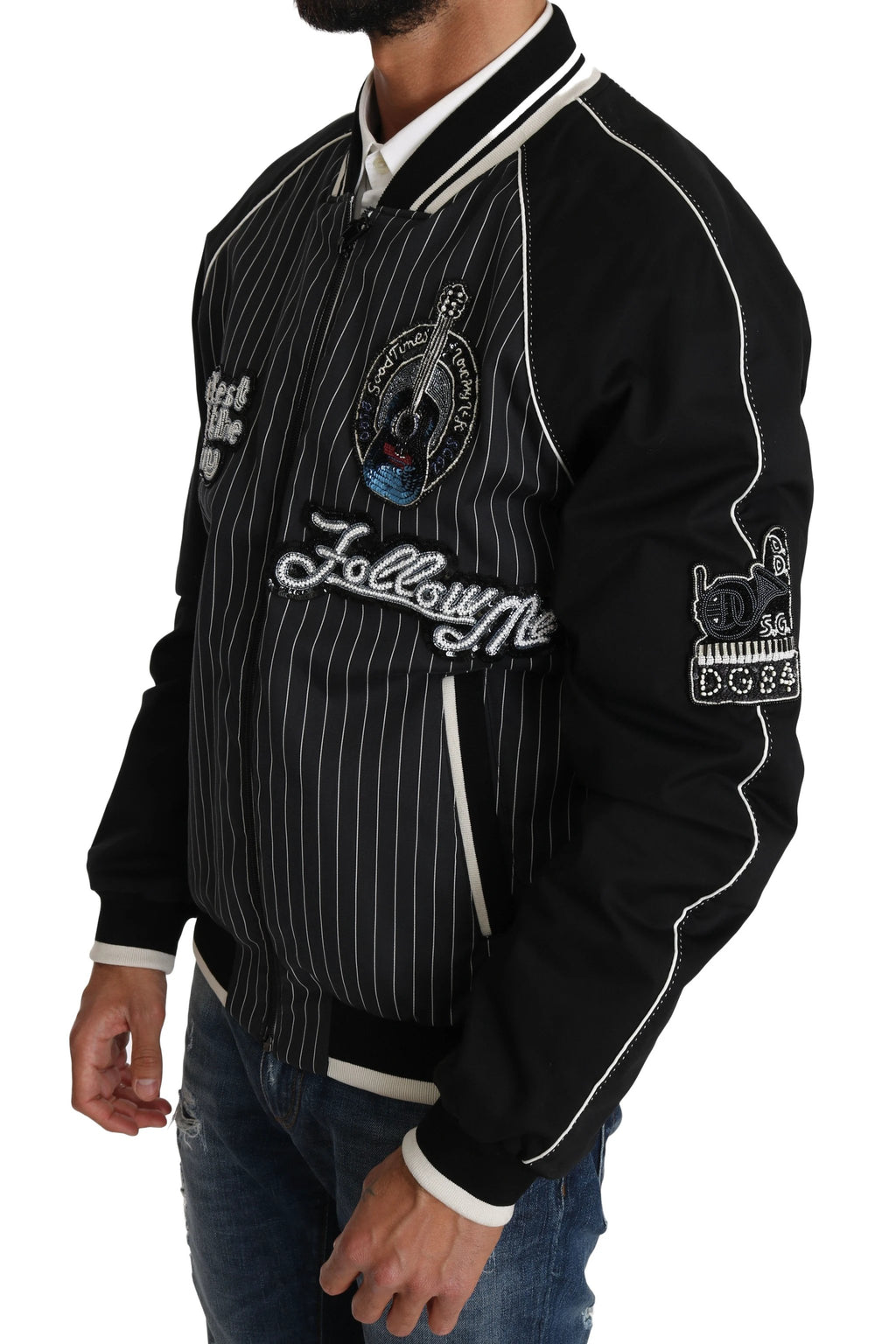 Dolce & Gabbana Black DD58 SG62 Sequined Beaded Jacket by Dolce & Gabbana