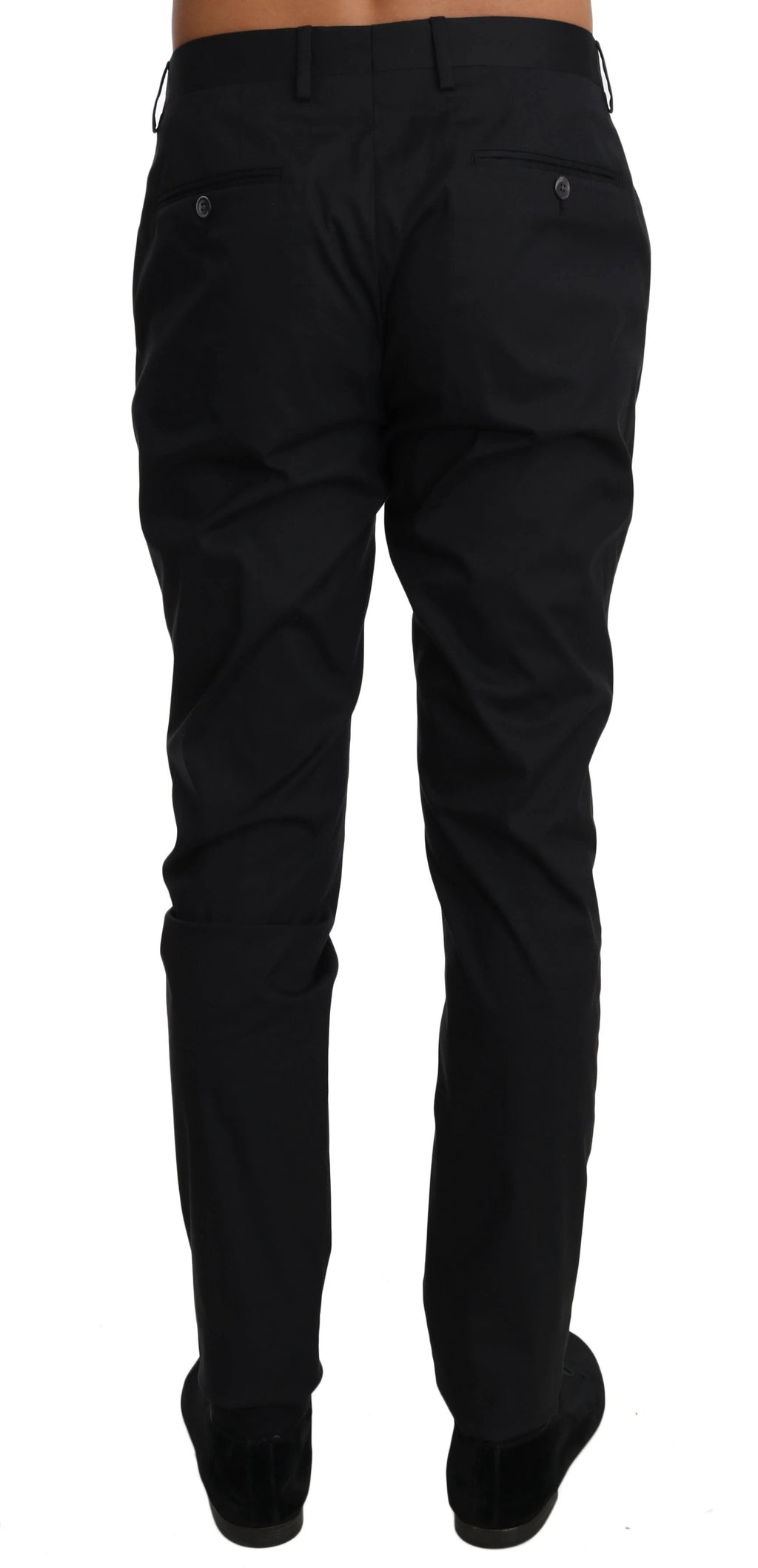 Dolce & Gabbana Black Cotton Stretch Formal Trousers Pants by Dolce & Gabbana