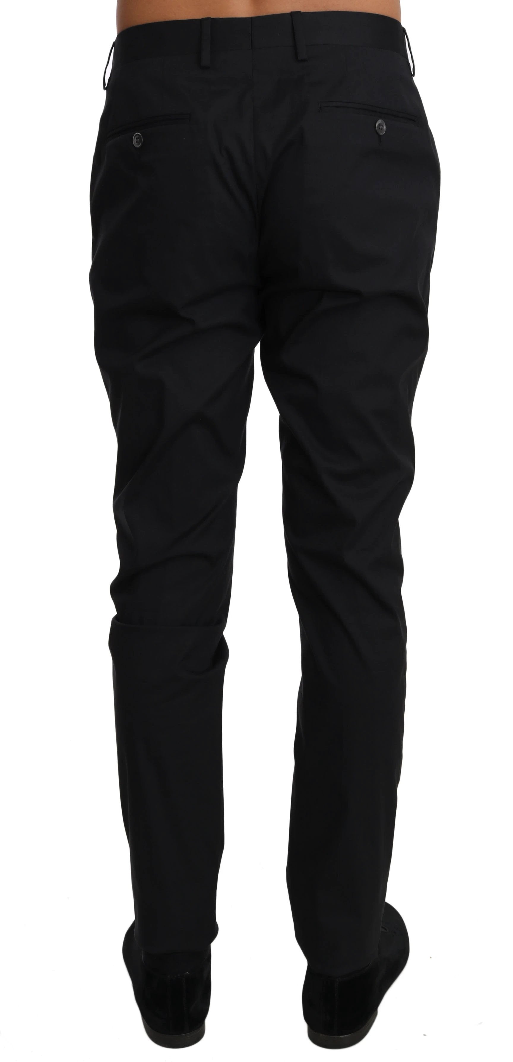 Dolce & Gabbana Black Cotton Stretch Formal Trousers Pants by Dolce & Gabbana