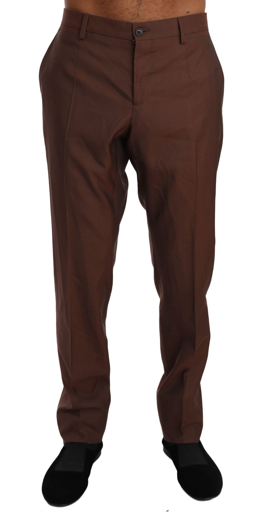 Dolce & Gabbana Brown Wool Silk Formal Trousers Pants by Dolce & Gabbana