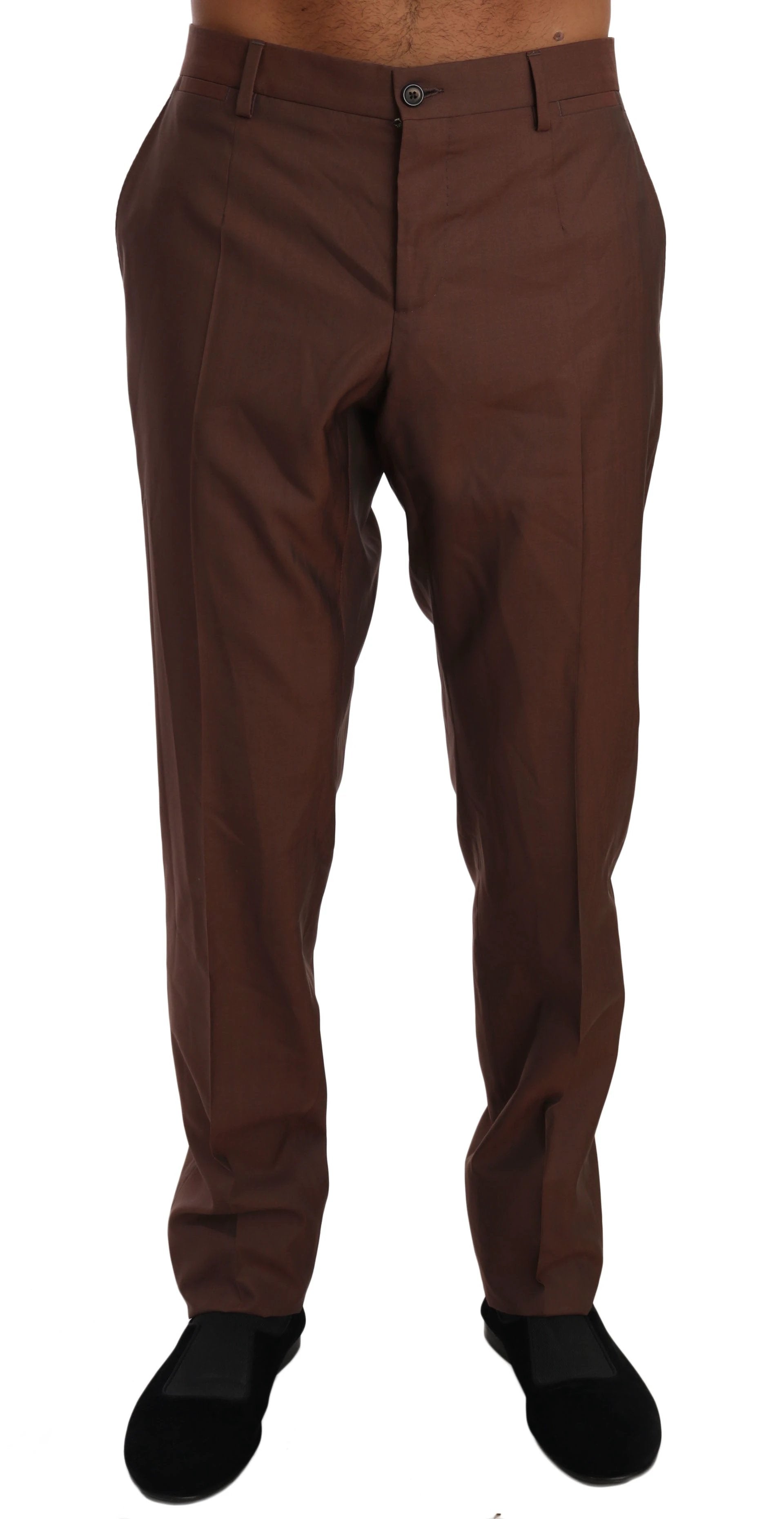 Dolce & Gabbana Brown Wool Silk Formal Trousers Pants by Dolce & Gabbana